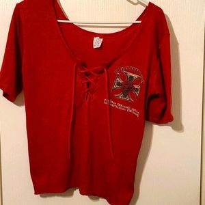 Women's L/XL crop bike week shirt